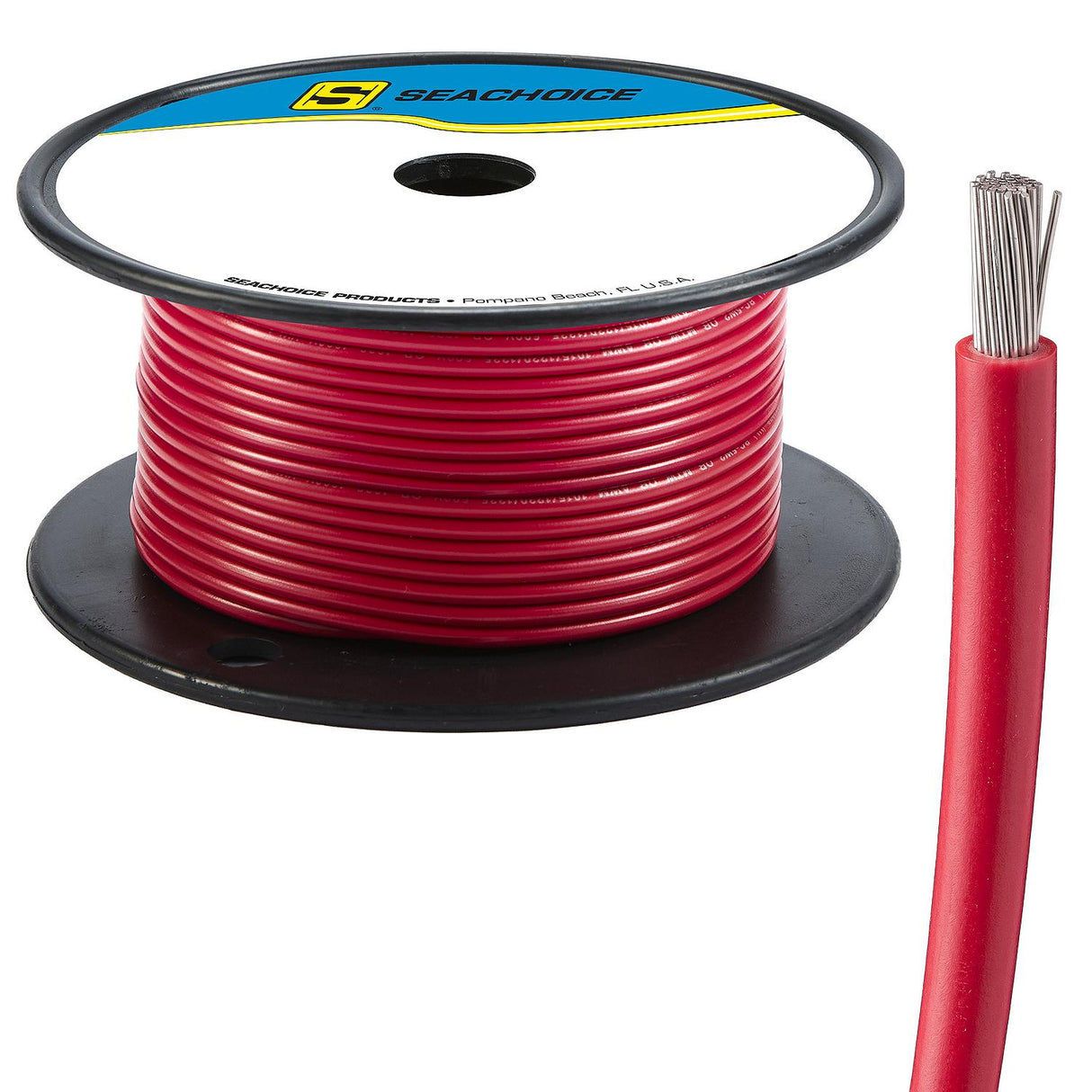 Seachoice 63104 Tinned Copper Marine Wire, 14 AWG, Red, 100' - 14TC-RED-100 - official Seachoice product image 4