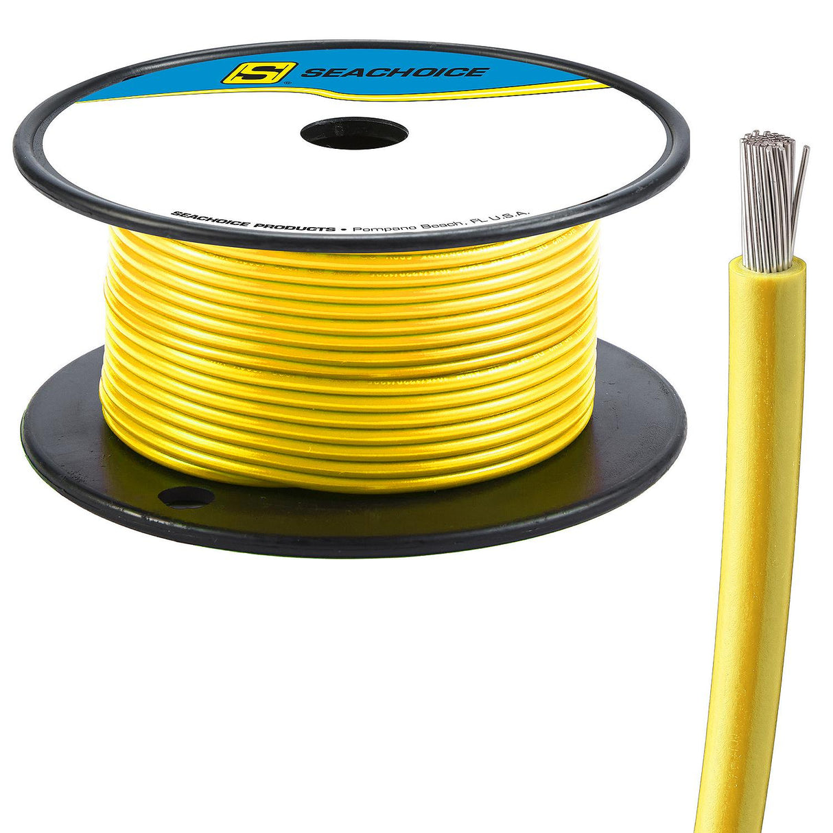 Seachoice 63107 Tinned Copper Marine Wire, 14 AWG, Yellow, 100' - 14TC-YELLOW-100 - official Seachoice product image 4