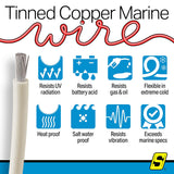 Seachoice 63109 Tinned Copper Marine Wire, 14 AWG, White, 100' - 14TC-WHITE-100 - official Seachoice product image 4