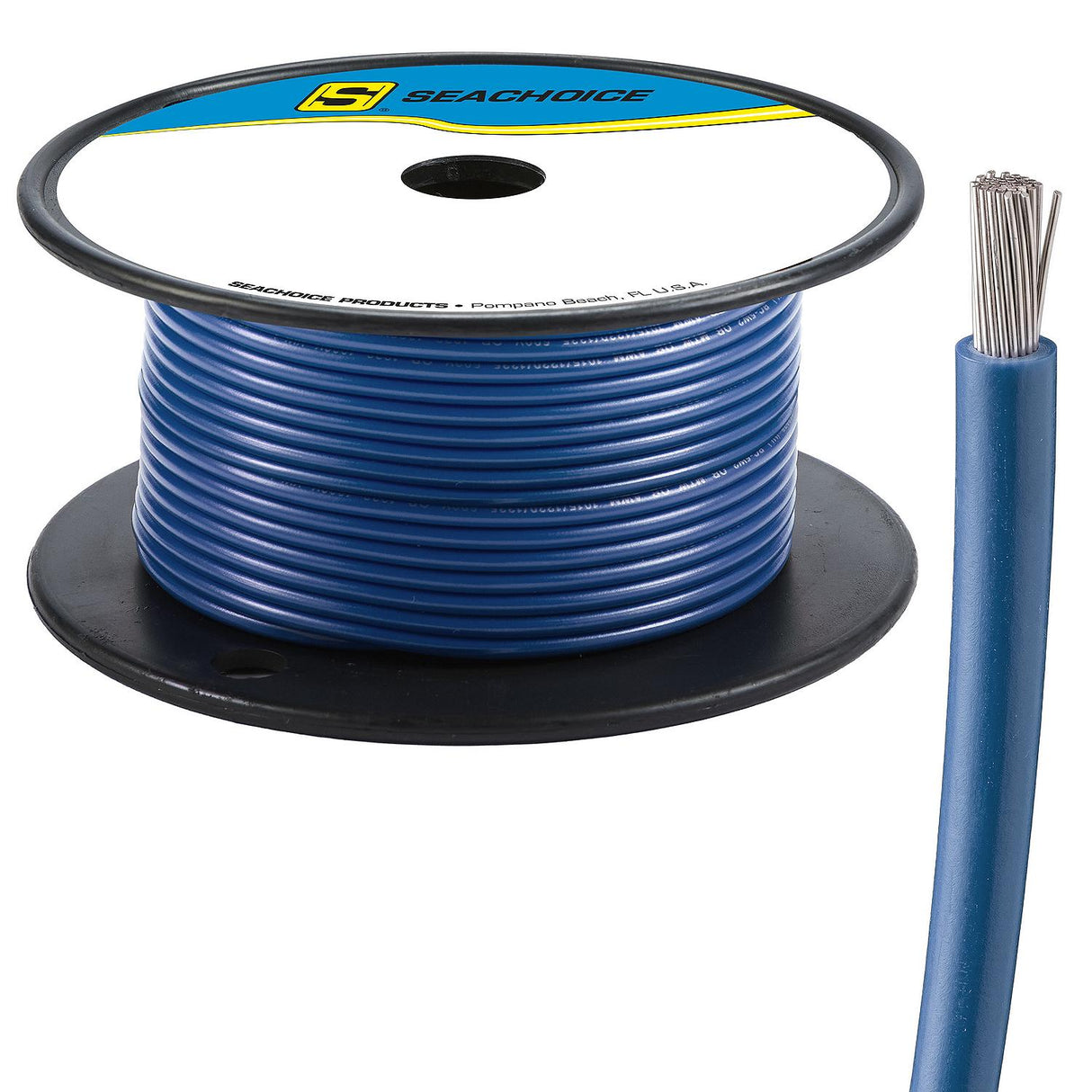 Seachoice 63111 Tinned Copper Marine Wire, 14 AWG, Dark Blue, 100' - 14TC-BLUE-100 - official Seachoice product image 3