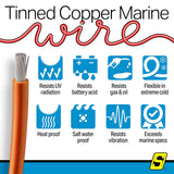 Seachoice 63116 Tinned Copper Marine Wire, 14 AWG, Orange, 100' - 14TC-ORANGE-100 - official Seachoice product image 7