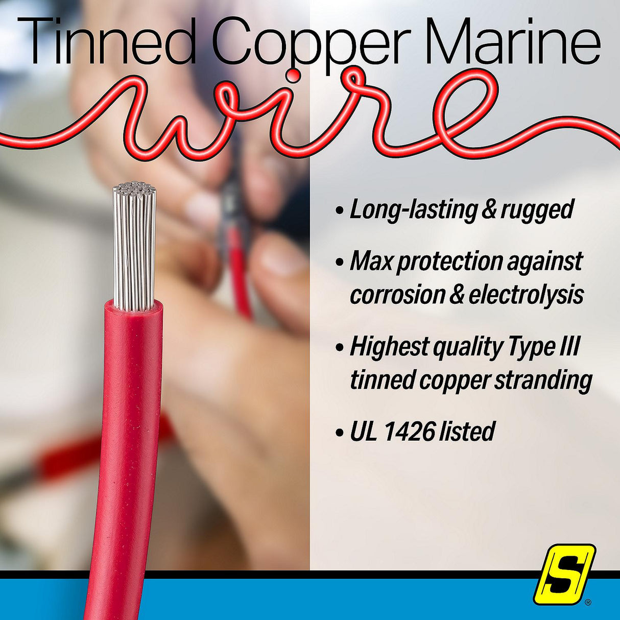 Seachoice 63126 Tinned Copper Marine Wire, 16 AWG, Red, 250' - 16TC-RED-250 - official Seachoice product image 6