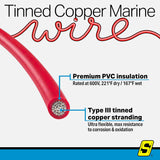 Seachoice 63126 Tinned Copper Marine Wire, 16 AWG, Red, 250' - 16TC-RED-250 - official Seachoice product image 8
