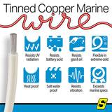 Seachoice 63129 Tinned Copper Marine Wire, 16 AWG, White, 100' - 16TC-WHITE-100 - official Seachoice product image 6