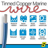 Seachoice 63131 Tinned Copper Marine Wire, 16 AWG, Dark Blue, 100' - 16TC-BLUE-100 - official Seachoice product image 3