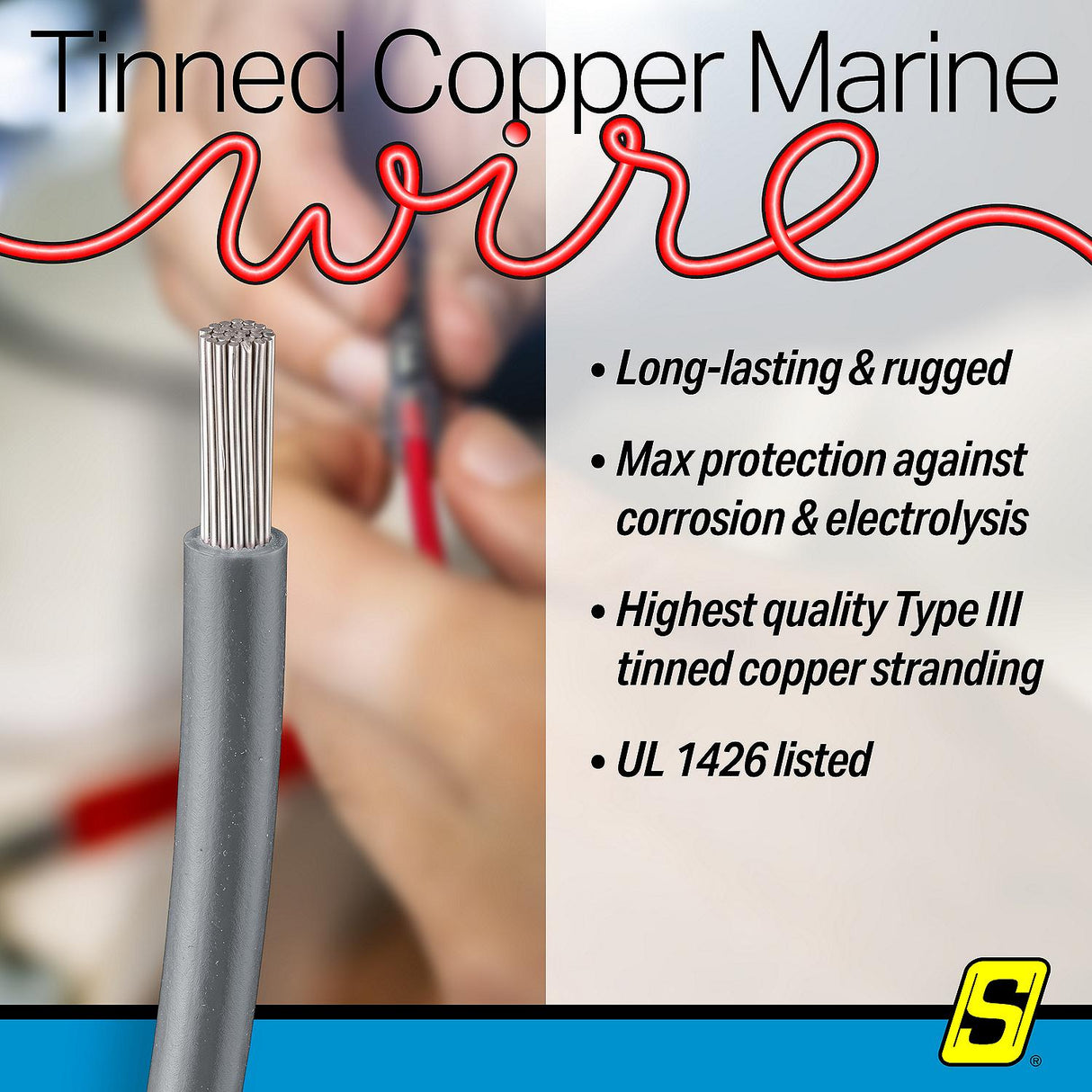 Seachoice 63134 Tinned Copper Marine Wire, 16 AWG, Gray, 100' - 16TC-GRAY-100 - official Seachoice product image 6