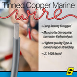 Seachoice 63134 Tinned Copper Marine Wire, 16 AWG, Gray, 100' - 16TC-GRAY-100 - official Seachoice product image 6