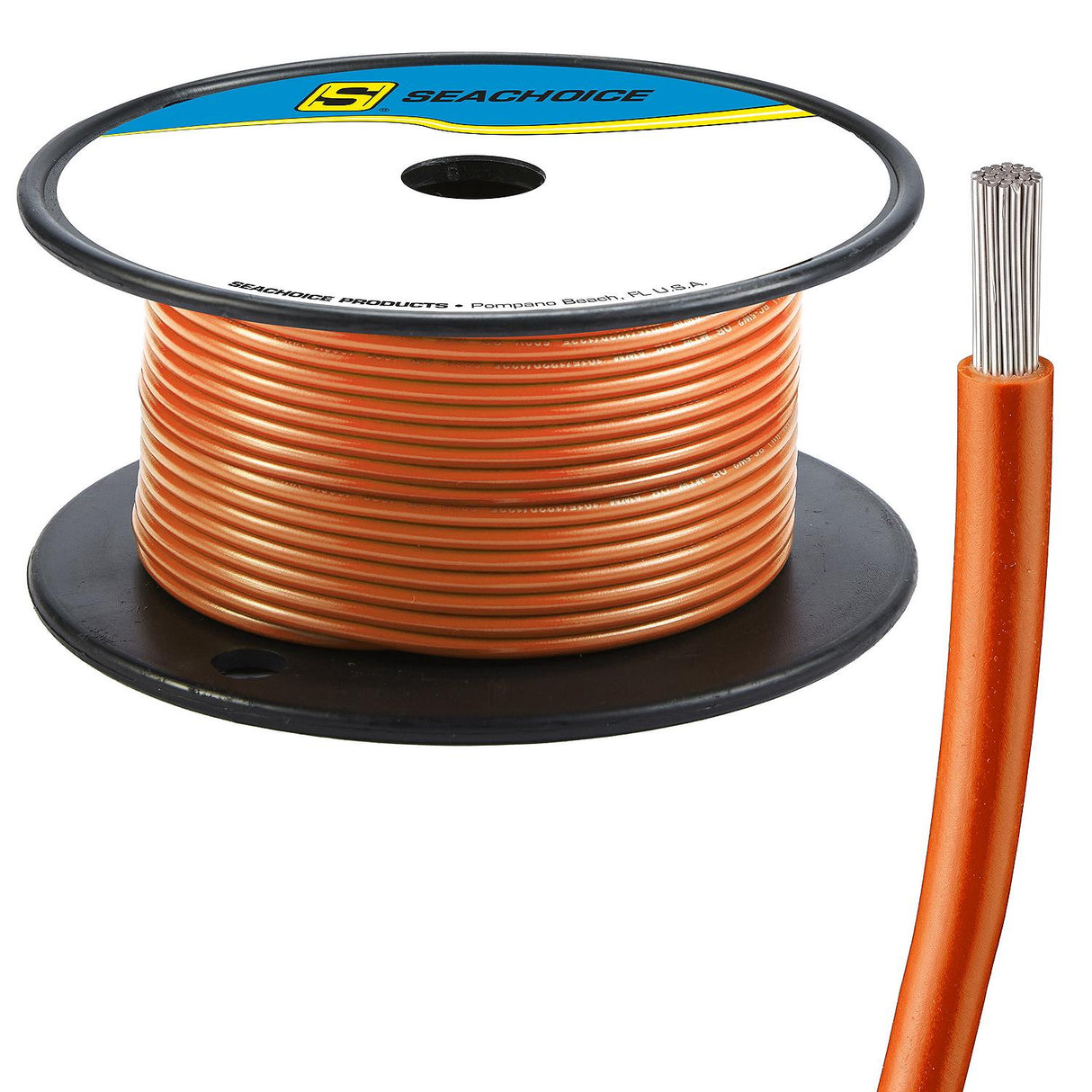 Seachoice 63136 Tinned Copper Marine Wire, 16 AWG, Orange, 100' - 16TC-ORANGE-100 - official Seachoice product image 3