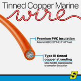 Seachoice 63136 Tinned Copper Marine Wire, 16 AWG, Orange, 100' - 16TC-ORANGE-100 - official Seachoice product image 4