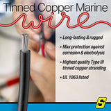 Seachoice 63141 Tinned Copper Marine Wire, 18 AWG, Black, 100' - 18TC-BLACK-100 - official Seachoice product image 5
