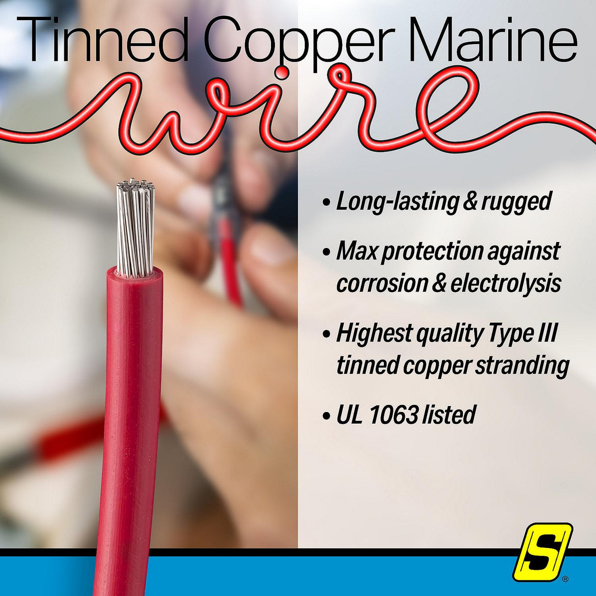 Seachoice 63143 Tinned Copper Marine Wire, 18 AWG, Red, 100' - 18TC-RED-100 - official Seachoice product image 5