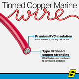 Seachoice 63143 Tinned Copper Marine Wire, 18 AWG, Red, 100' - 18TC-RED-100 - official Seachoice product image 7