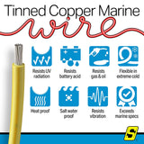 Seachoice 63144 Tinned Copper Marine Wire, 18 AWG, Yellow, 100' - 18TC-YELLOW-100 - official Seachoice product image 3