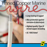 Seachoice 63146 Tinned Copper Marine Wire, 18 AWG, White, 100' - 18TC-WHITE-100 - official Seachoice product image 3