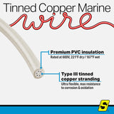 Seachoice 63146 Tinned Copper Marine Wire, 18 AWG, White, 100' - 18TC-WHITE-100 - official Seachoice product image 7
