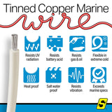 Seachoice 63146 Tinned Copper Marine Wire, 18 AWG, White, 100' - 18TC-WHITE-100 - official Seachoice product image 6