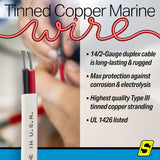 Seachoice 63181 Tinned Copper Standard Duplex Cable - 14-ga., 100' - 14/2 WHITE FLAT-RB-100 - official Seachoice product image 7