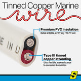 Seachoice 63181 Tinned Copper Standard Duplex Cable - 14-ga., 100' - 14/2 WHITE FLAT-RB-100 - official Seachoice product image 4