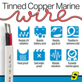 Seachoice 63181 Tinned Copper Standard Duplex Cable - 14-ga., 100' - 14/2 WHITE FLAT-RB-100 - official Seachoice product image 3