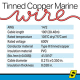 Seachoice 63181 Tinned Copper Standard Duplex Cable - 14-ga., 100' - 14/2 WHITE FLAT-RB-100 - official Seachoice product image 6
