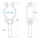Seachoice Zinc-Plated Steel Clamp-On Oar Locks, Set of 2 - 50-70521 - image 3