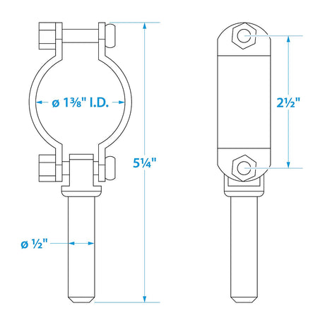 Seachoice Zinc-Plated Steel Clamp-On Oar Locks, Set of 2 - 50-70521 - image 3