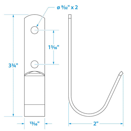Seachoice Boat Hook Holders, Polished Stainless Steel, Holds 1-1/2 in. Diameter Poles - 50-71011 - official Seachoice product image 6