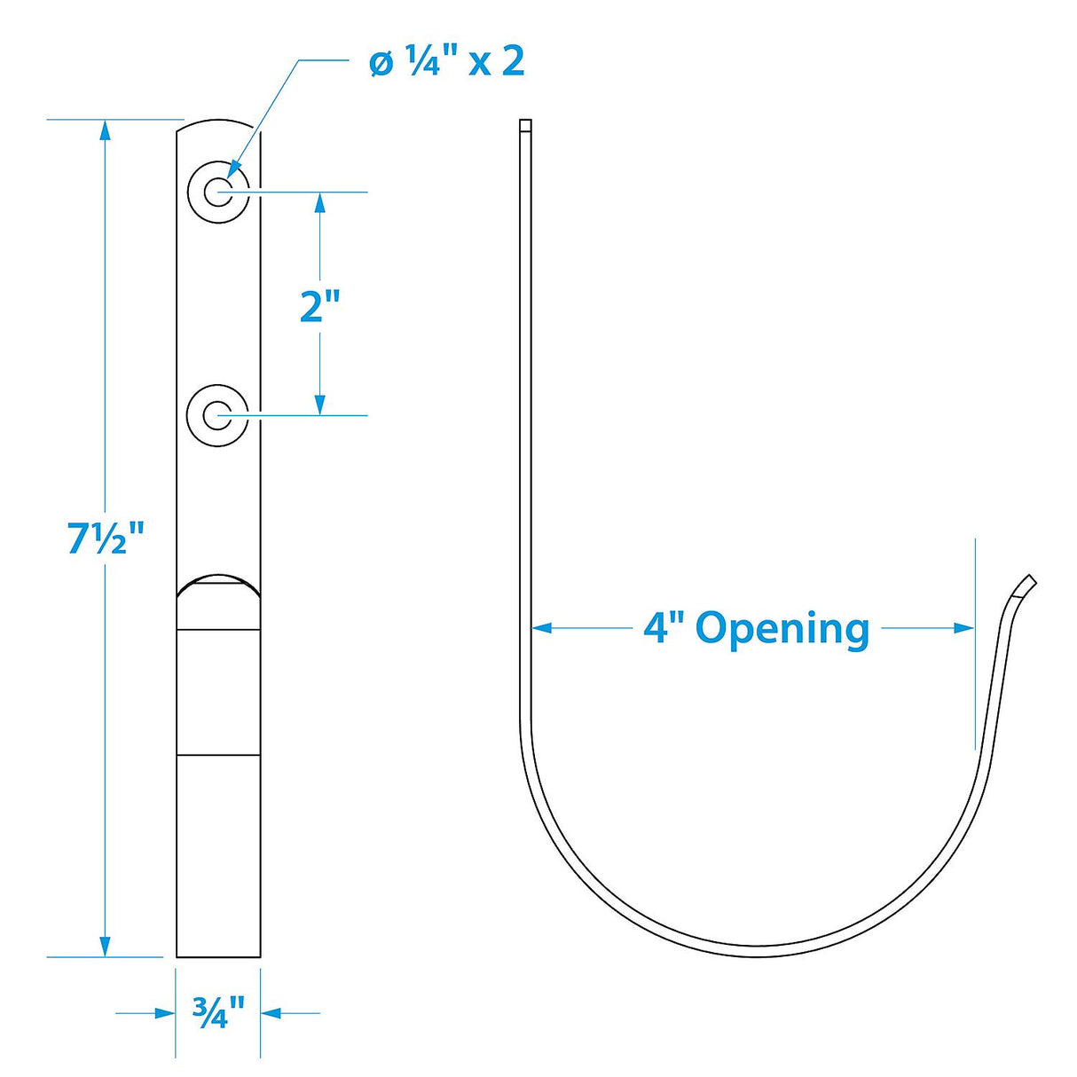 Seachoice Ring Buoy Bracket, Polished 304 Stainless Steel, 4 in. Opening - 50-71021 - official Seachoice product image 5