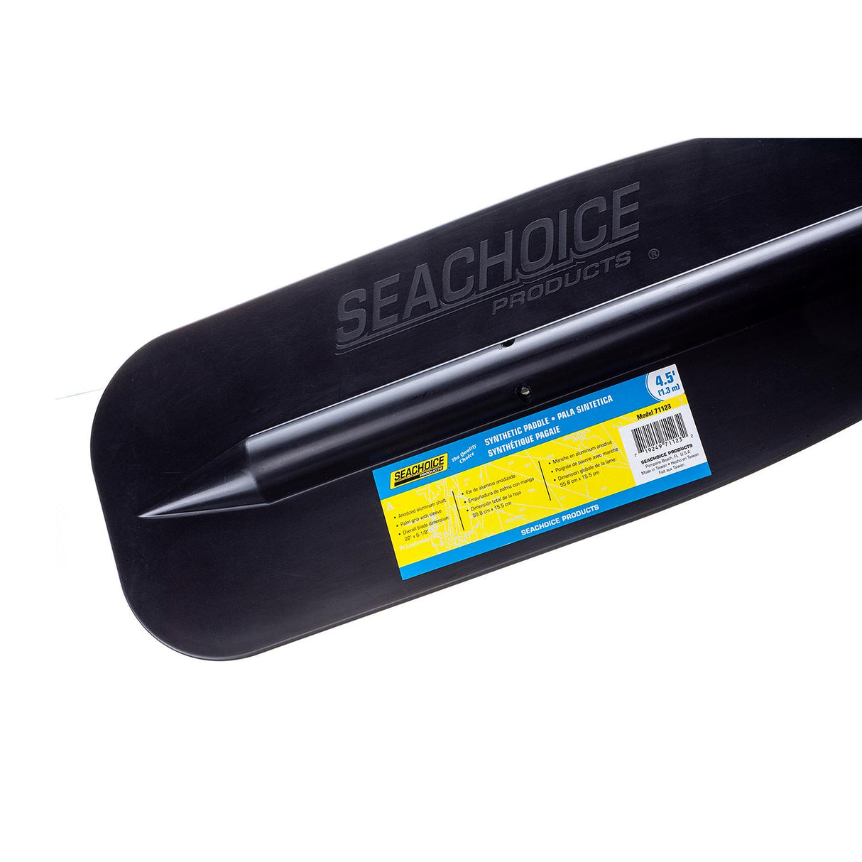 Seachoice 4.5 Ft. Synthetic Paddle w/ Aluminum Shaft, 1 In. Diameter Shaft, Palm Grip, 22 In. X 6-1/8 In. Blade, Black - 71123 - official Seachoice product image 4