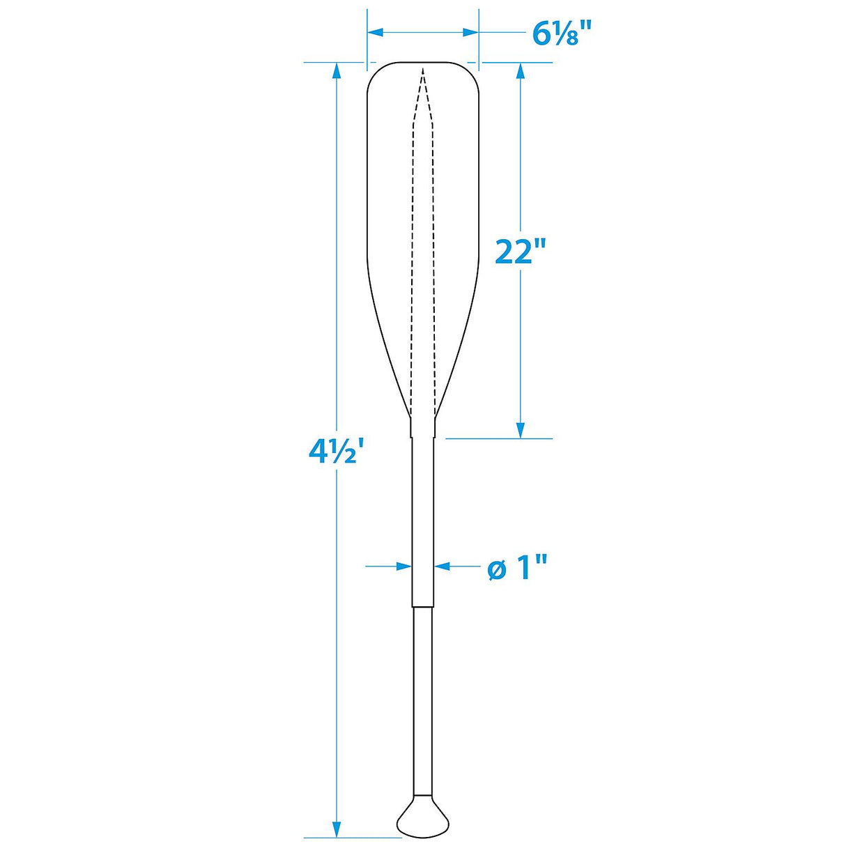 Seachoice 4.5 Ft. Synthetic Paddle w/ Aluminum Shaft, 1 In. Diameter Shaft, Palm Grip, 22 In. X 6-1/8 In. Blade, Black - 71123 - official Seachoice product image 5