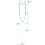 Seachoice 4.5 Ft. Synthetic Paddle w/ Aluminum Shaft, 1 In. Diameter Shaft, Palm Grip, 22 In. X 6-1/8 In. Blade, Black - 71123 - official Seachoice product image 5