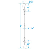 Seachoice 8 Ft. Curved-Blade Kayak Paddle, 2-Piece 1-1/8 in. Diameter Anodized Aluminum Shaft, 17 in. X 7-3/8 in. Blades - 71137 - official Seachoice product image 2