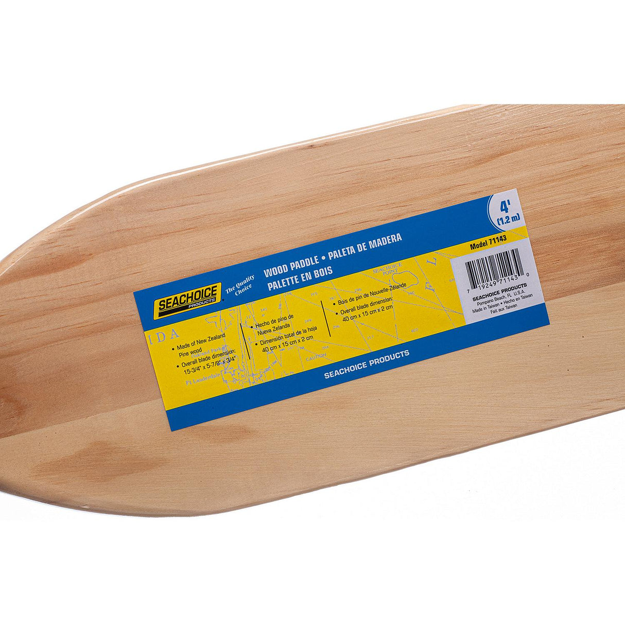 Seachoice 71143 4 Ft. Wood Paddle, New Zealand Pine Construction, 15-3/4 In. X 5-7/8 In. Blade, Wide Top Hand Grip, Clear Finish - 71143 - official Seachoice product image 5
