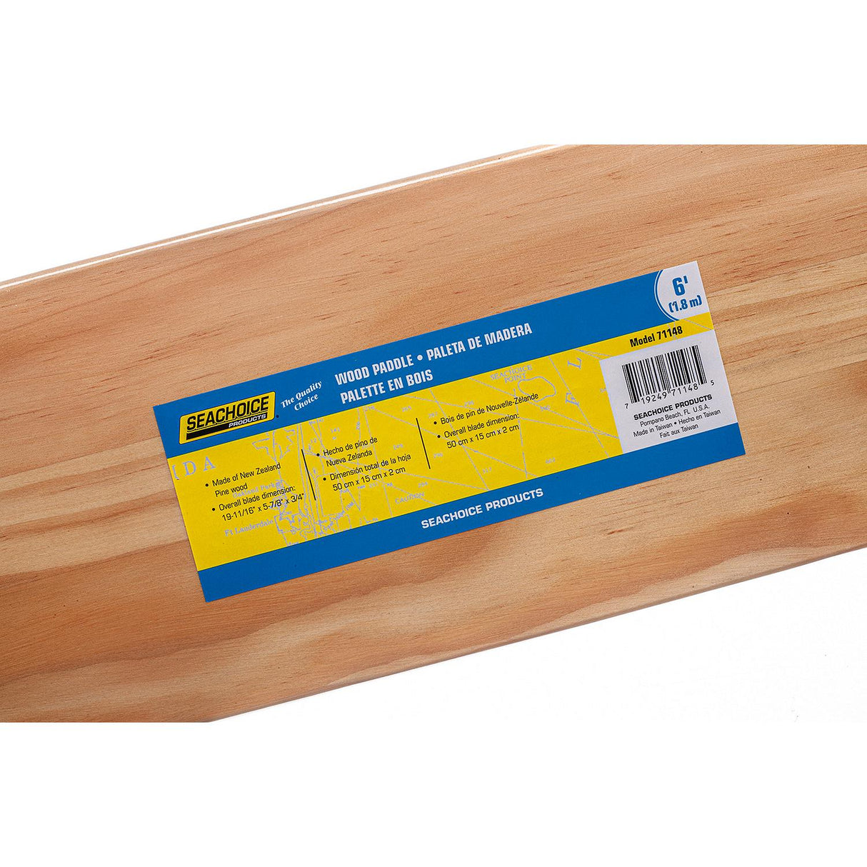 Seachoice 71148 6 Ft. Wood Paddle, New Zealand Pine Construction, 19-11/16 In. X 5-7/8 In. Blade, Wide Top Hand Grip, Clear Finish - 71148 - official Seachoice product image 9