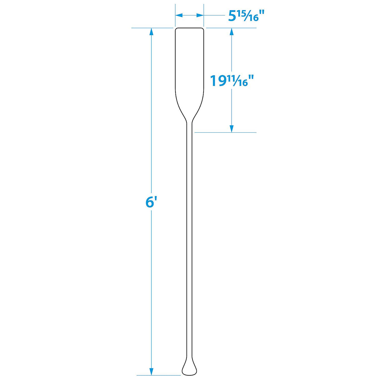 Seachoice 71148 6 Ft. Wood Paddle, New Zealand Pine Construction, 19-11/16 In. X 5-7/8 In. Blade, Wide Top Hand Grip, Clear Finish - 71148