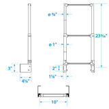Seachoice Telescoping Transom Mount Ladder, Stainless Steel, 3 Steps, 300 Lb. Capacity - 71221 - official Seachoice product image 5