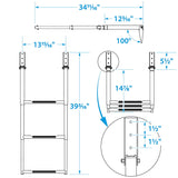 Seachoice 71301 Top Mount Telescoping Ladder for Universal Swim Platform, Stainless Steel Tubing, 3 Step, Ladder Only - 71301 - official Seachoice product image 6