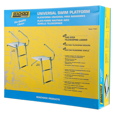 Seachoice Universal Swim Platform w/ Top-Mount Telescoping Ladder, 2 Step Ladder, Inboard/Outboard - 71351 - official Seachoice product image 7