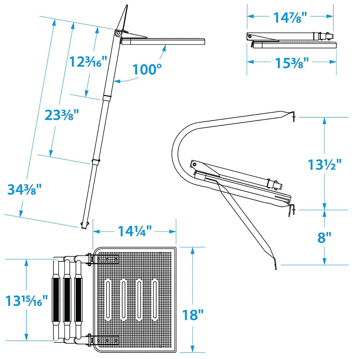 Seachoice Universal Swim Platform w/ Top-Mount Telescoping Ladder, 3 Step Ladder, Inboard/Outboard - 71361 - official Seachoice product image 6