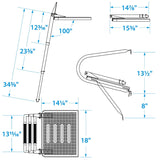 Seachoice Universal Swim Platform w/ Top-Mount Telescoping Ladder, 3 Step Ladder, Inboard/Outboard - 71361 - official Seachoice product image 6