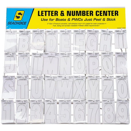 Seachoice 74128 Letter & Number Display, 3" Premium Vinyl, White - image 1