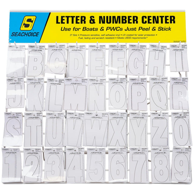 Seachoice 74128 Letter & Number Display, 3" Premium Vinyl, White - image 1