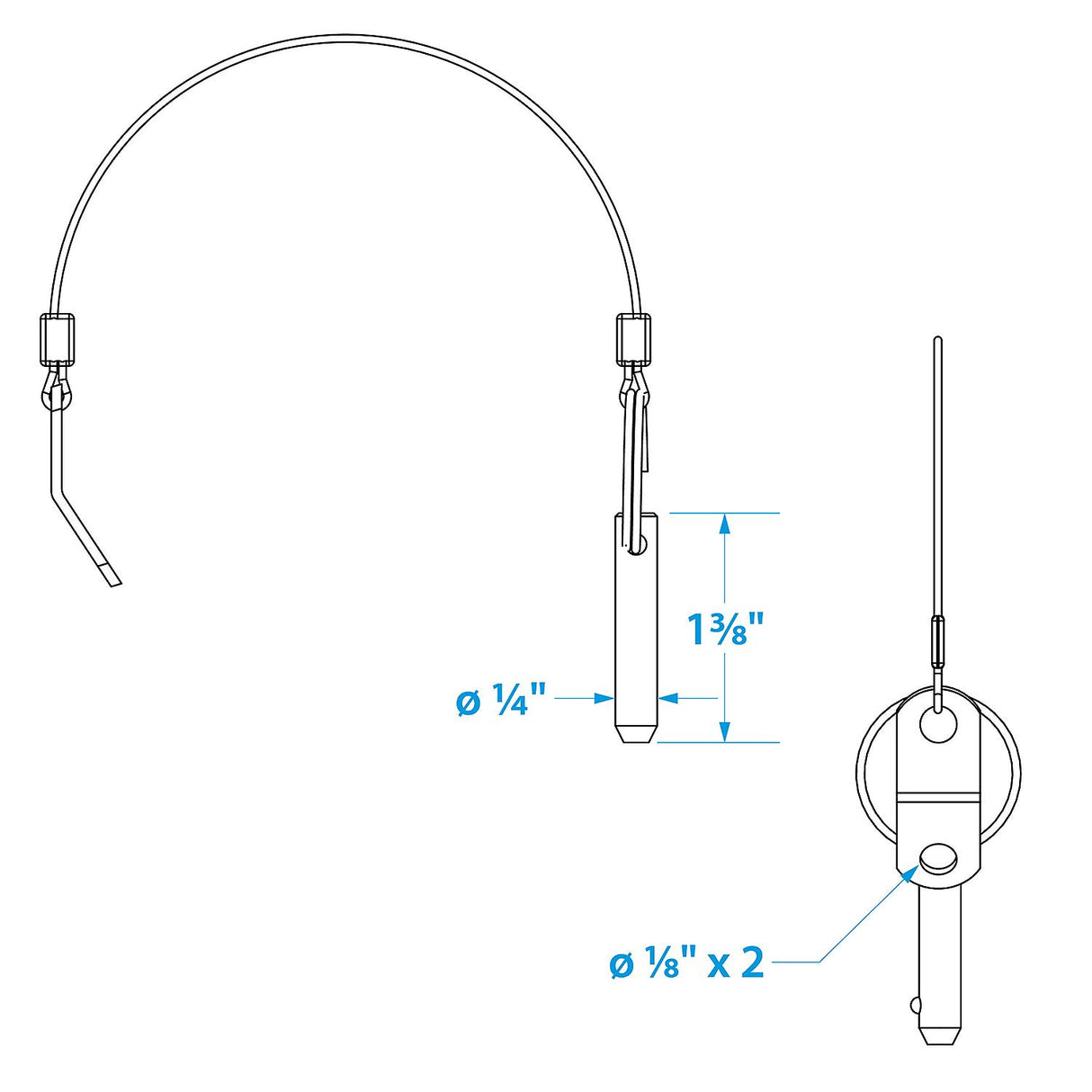 Seachoice Tethered Stainless Steel Quick Disconnect Release Pins, 1/4 In. - 75961