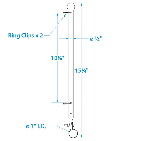Seachoice Heavy Duty Flag Pole Clamp, Stainless Steel, 7/8 In. - 50-77001 - official Seachoice product image 3