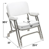 Seachoice 78503 Folding Deck Chair, Aluminum, White - CK-DC001SS - image 2