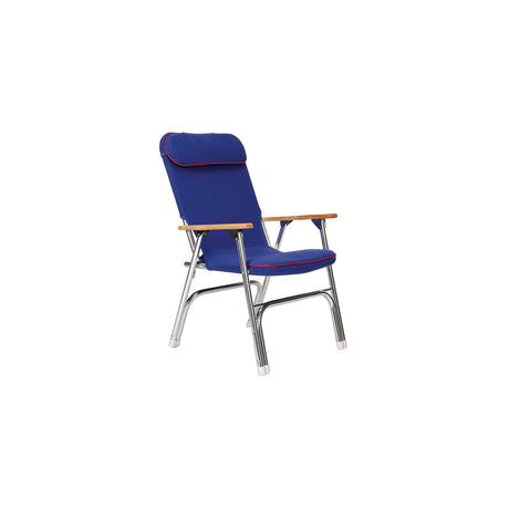 Seachoice High-Back Canvas Folding Chair, Blue w/ Red Trim, Folds For Easy Storage - 78511 - official Seachoice product image 6