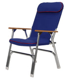 Seachoice High-Back Canvas Folding Chair, Blue w/ Red Trim, Folds For Easy Storage - 78511 - official Seachoice product image 3
