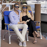 Seachoice High-Back Canvas Folding Chair, Blue w/ Red Trim, Folds For Easy Storage - 78511 - official Seachoice product image 2