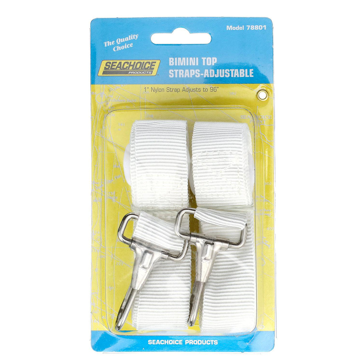 Seachoice 78801 Adjustable Bimini Top Straps w/ Snap Hooks, 96 In., White - image 2