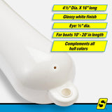Seachoice 79003 Twin Eye Smooth Fender White, 4.5" x 16" - DE74161S - official Seachoice product image 7